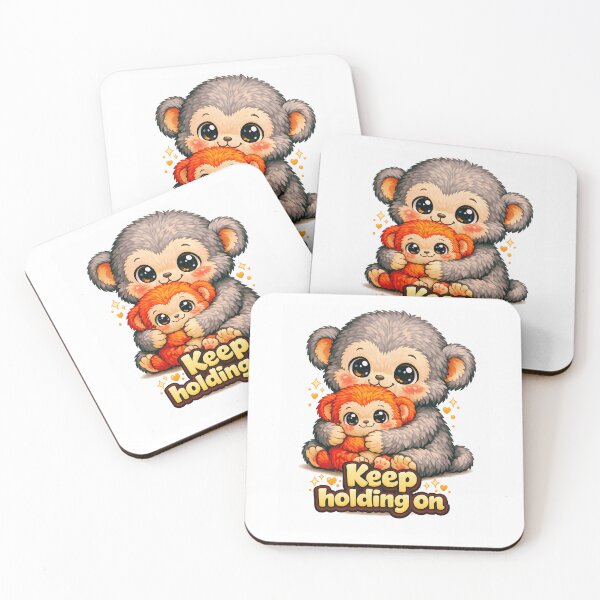 Item preview, Keep Holding On Inspirational Monkey Quote  Cute Jungle Nursery Wall Decor designed and sold by designleon19.
