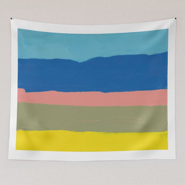 Item preview, Etel Adnan - Original Paintings by Etel Adnan, Etel Adnan Color Landscape Art designed and sold by OilArtLittle.