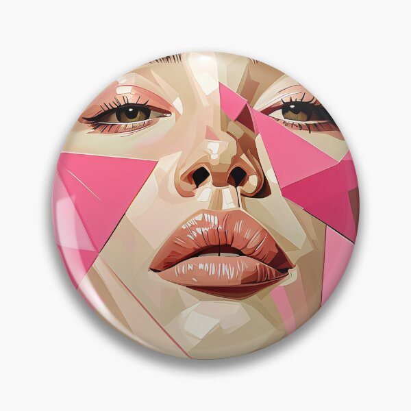 Item preview, Pieces of Her – Pink Geometric Face in Emotional Abstraction designed and sold by Pixelzo.
