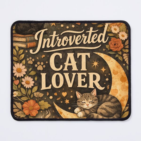 Item preview, Introverted Cat Lover Aesthetic Design – Cute Cozy Cat Lover Minimal Art designed and sold by Sanika arts .