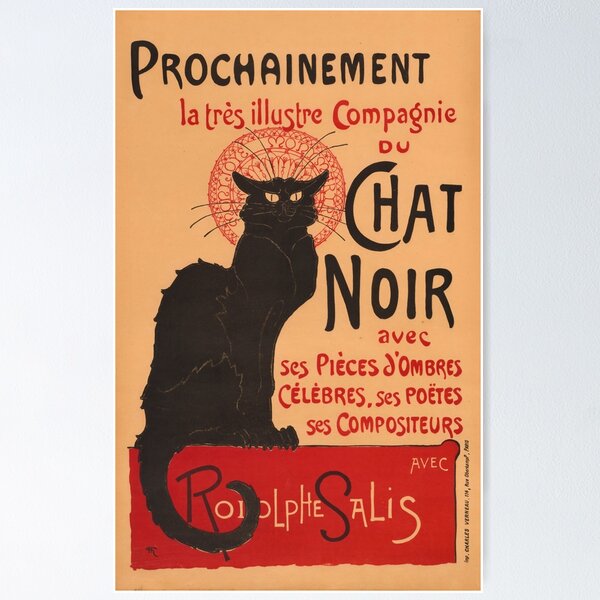 Item preview, Iconic Le Chat Noir Poster | Art Nouveau Masterpiece | Famous Paris Cabaret Artwork | Théophile Steinlen Print designed and sold by artofuniverse.