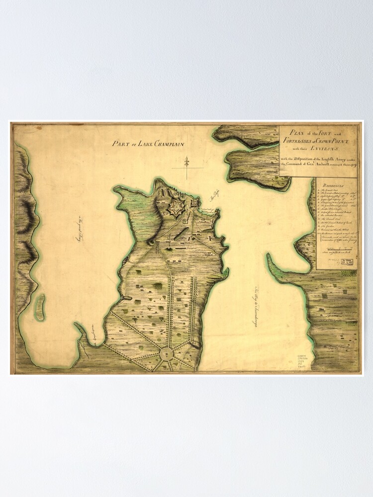 "Map of Crown Point, New York (1759)" Poster by allhistory Redbubble