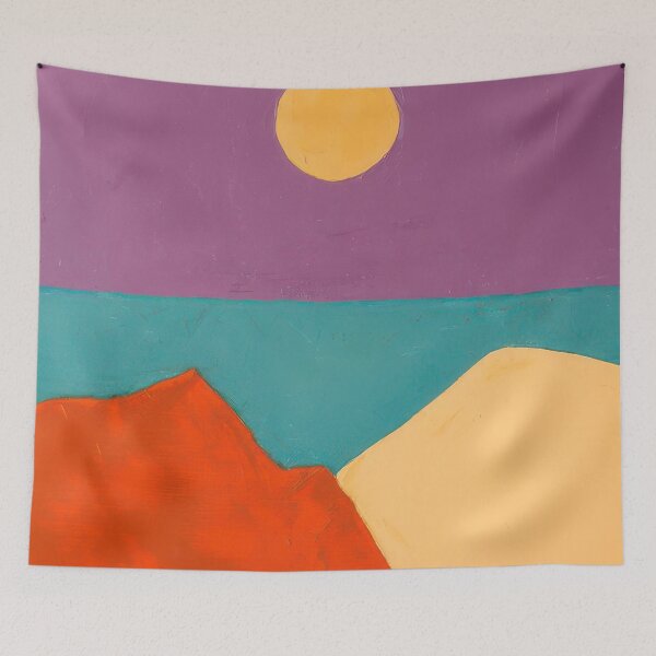 Item preview, Original Paintings by Etel Adnan, Etel Adnan Color Landscape Art designed and sold by OilArtLittle.