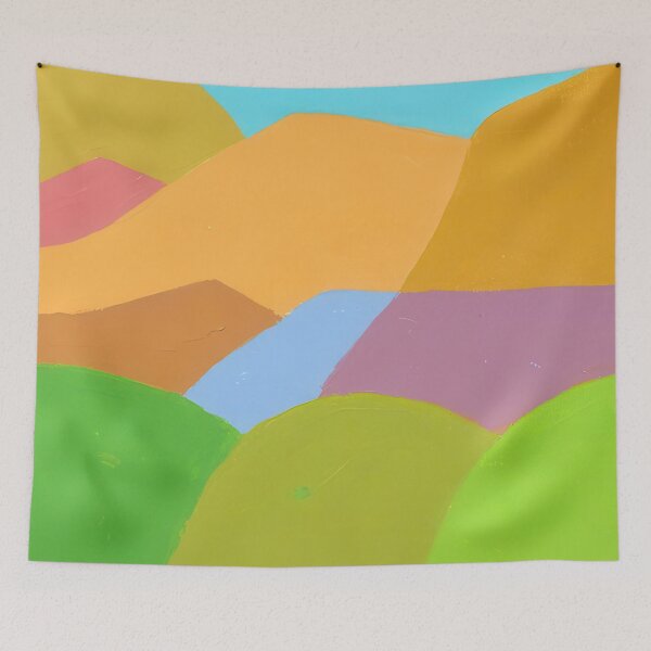 Item preview, Original Paintings by Etel Adnan, Etel Adnan Color Landscape Art designed and sold by OilArtLittle.