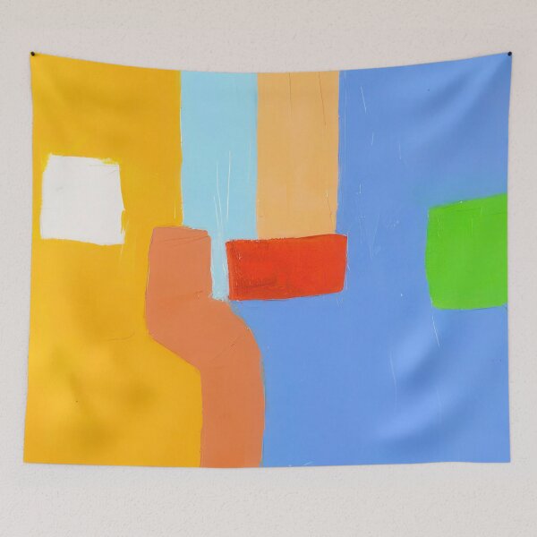 Item preview, Original Paintings by Etel Adnan, Etel Adnan Color Landscape Art designed and sold by OilArtLittle.