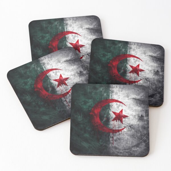 Item preview, Grunge Algerian Flag – Dark Abstract Crescent and Star Artwork designed and sold by aminz4.