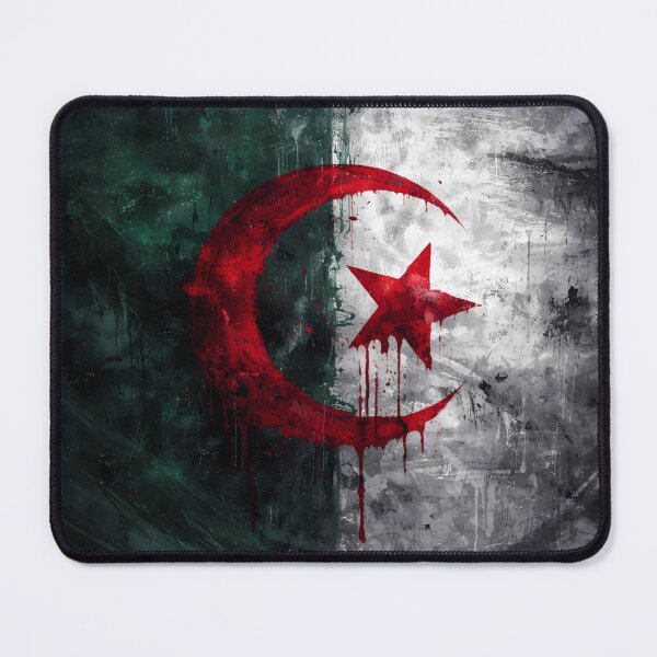 Item preview, Grunge Algerian Flag – Dark Abstract Crescent and Star Artwork designed and sold by aminz4.