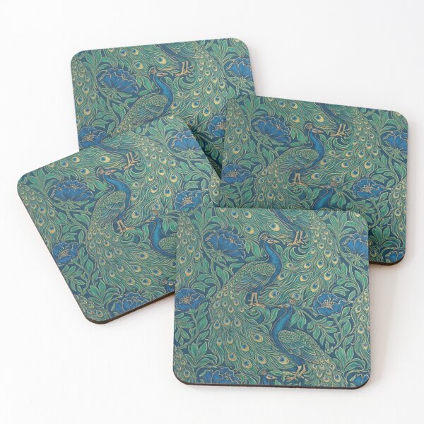 Item preview, Ornate Teal Peacock and Golden Floral Pattern designed and sold by DGtaLrtcom.
