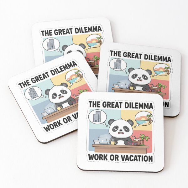 Item preview, The Great Dilemma – Work or Vacation? Funny Panda Office Meme Sticker designed and sold by snaperos.