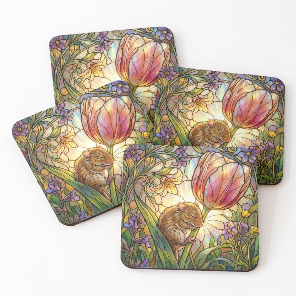 Item preview, Stained Glass Mouse and Tulip designed and sold by Tridentulus.
