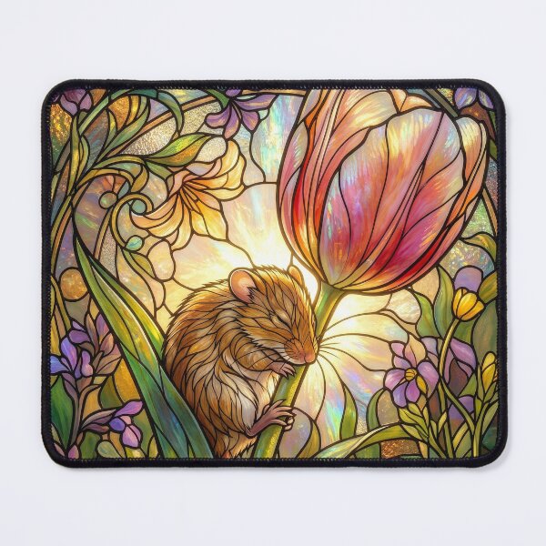 Item preview, Stained Glass Mouse and Tulip designed and sold by Tridentulus.