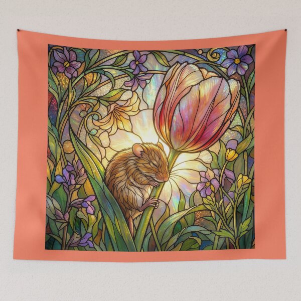 Item preview, Stained Glass Mouse and Tulip designed and sold by Tridentulus.