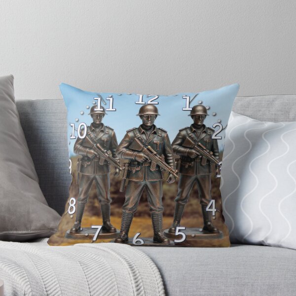 Item preview, Illustration of lead figurines of US soldiers with weapons in hand, 1970 (HRS) designed and sold by Alan-David.