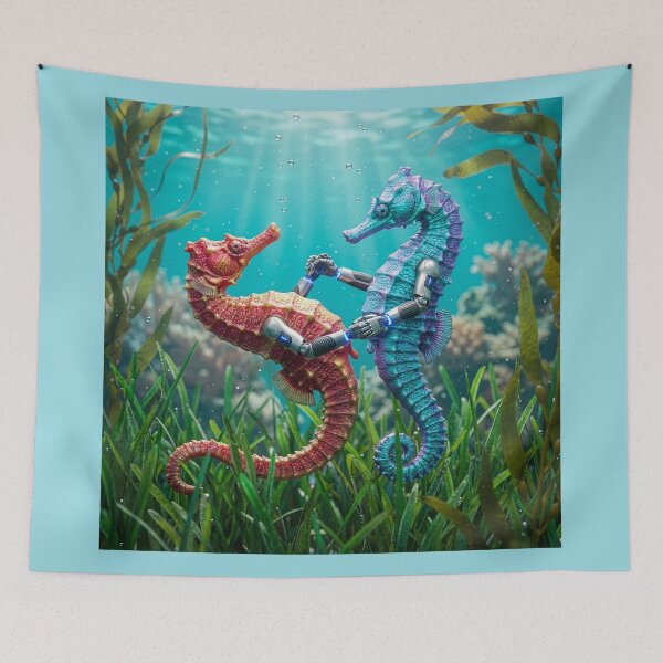 Item preview, Dancing Seahorses with Robot Arms designed and sold by Tridentulus.