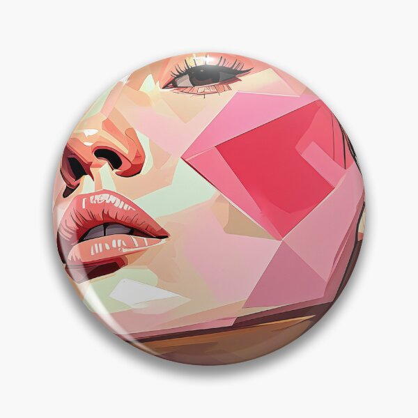 Item preview, Pieces of Her – Pink Geometric Face in Emotional Abstraction designed and sold by Pixelzo.