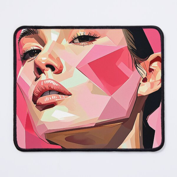 Item preview, Pieces of Her – Pink Geometric Face in Emotional Abstraction designed and sold by Pixelzo.