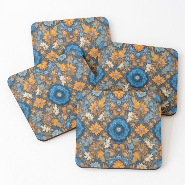 Item preview, Strawflower patterns preferably in blue and yellow designed and sold by Hot4Shirt.