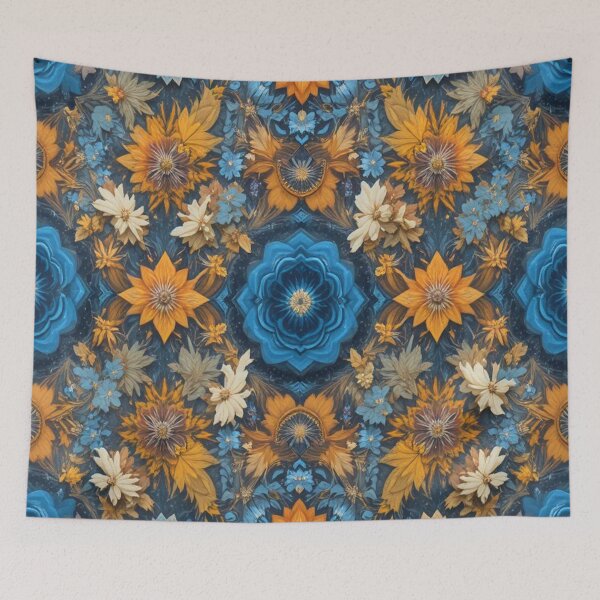 Item preview, Strawflower patterns preferably in blue and yellow designed and sold by Hot4Shirt.