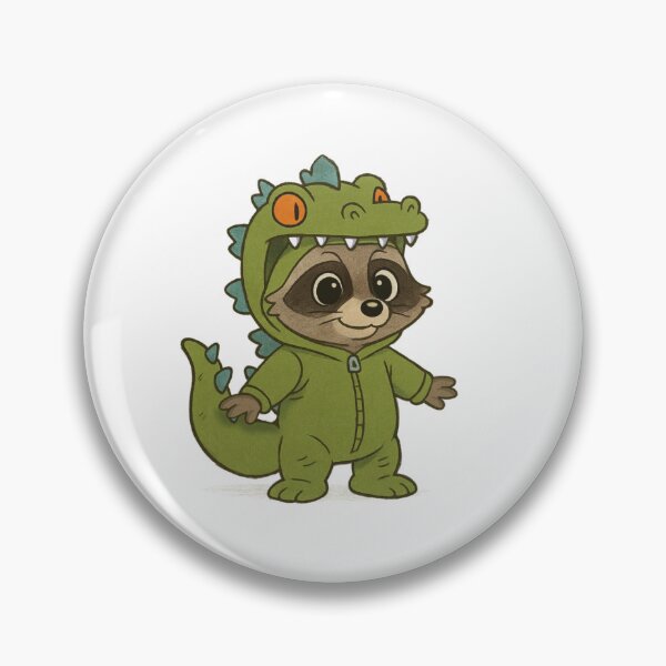 Item preview, Raccoon-zilla! Cute Trash Panda in Dino Onesie designed and sold by BunnyFogCo.