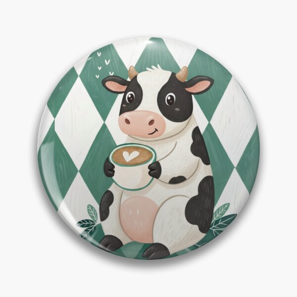 Item preview, Cozy Cow with Latte | Relaxing Kawaii Illustration designed and sold by HeyHas.