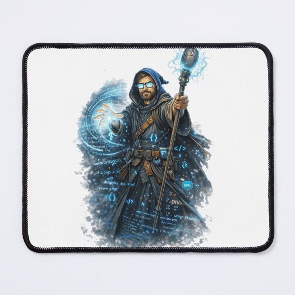 Item preview, Cyber Wizard with Blue Swirl designed and sold by RØNI AI.