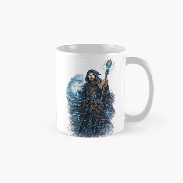 Item preview, Cyber Wizard with Blue Swirl designed and sold by RØNI AI.