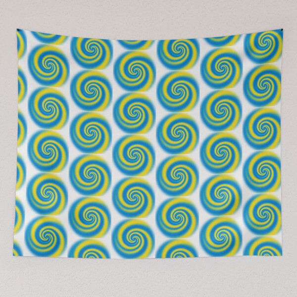 Item preview, Blue Yellow Spiral Abstract Swirl Art | Vibrant Hypnotic Motion Design designed and sold by Snapystyle.