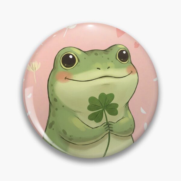 Item preview, Lucky Frog with Clover | Cute Positive Illustration designed and sold by HeyHas.