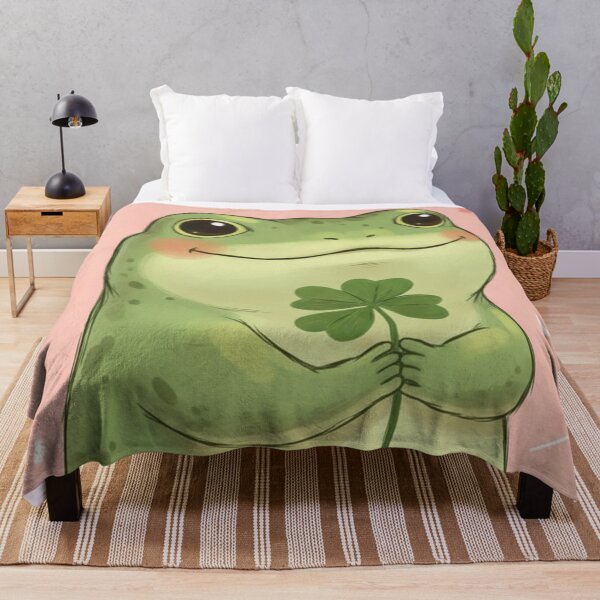 Item preview, Lucky Frog with Clover | Cute Positive Illustration designed and sold by HeyHas.