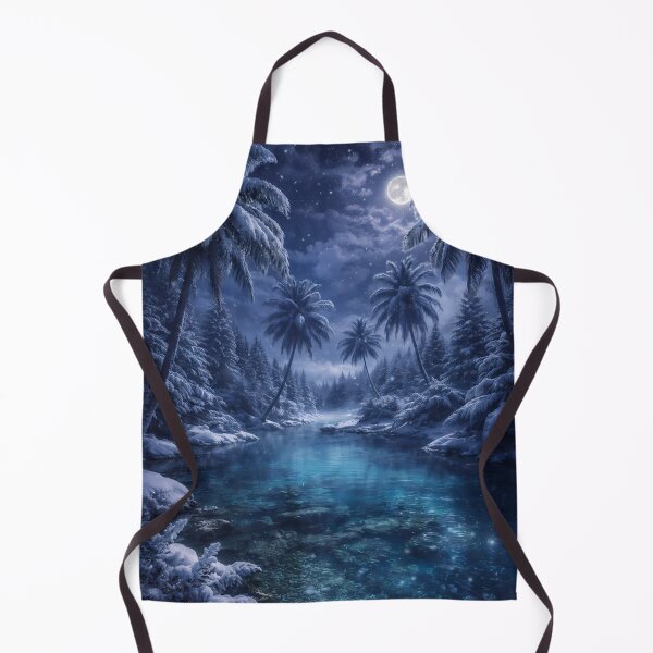 Item preview, Moonlit Winter Oasis: Snowy Palms & Crystal River Fantasy designed and sold by aminz4.