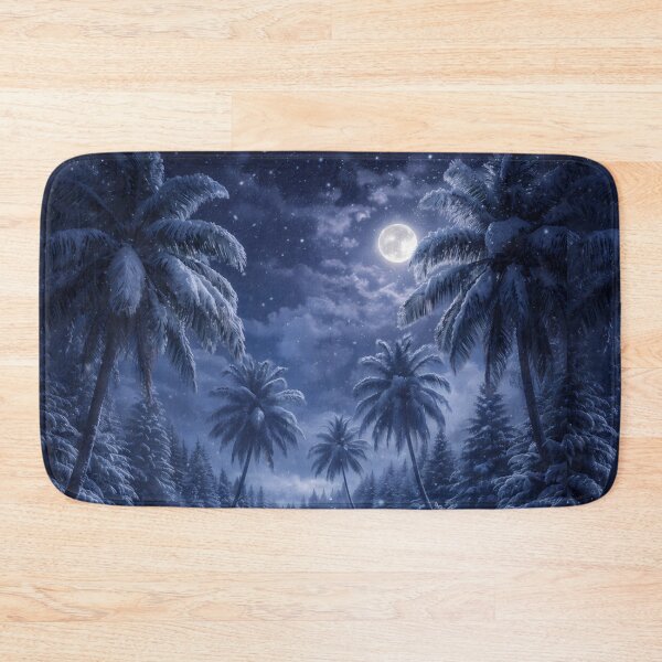 Item preview, Moonlit Winter Oasis: Snowy Palms & Crystal River Fantasy designed and sold by aminz4.