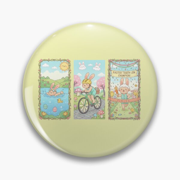 Item preview, Easter Triathlon Bunny - Swim Bike Run Athlete Rabbit designed and sold by LaurannaDesign.