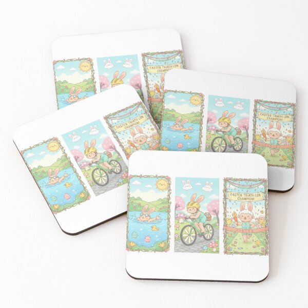 Item preview, Easter Triathlon Bunny - Swim Bike Run Athlete Rabbit designed and sold by LaurannaDesign.