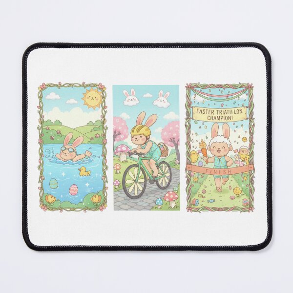 Item preview, Easter Triathlon Bunny - Swim Bike Run Athlete Rabbit designed and sold by LaurannaDesign.
