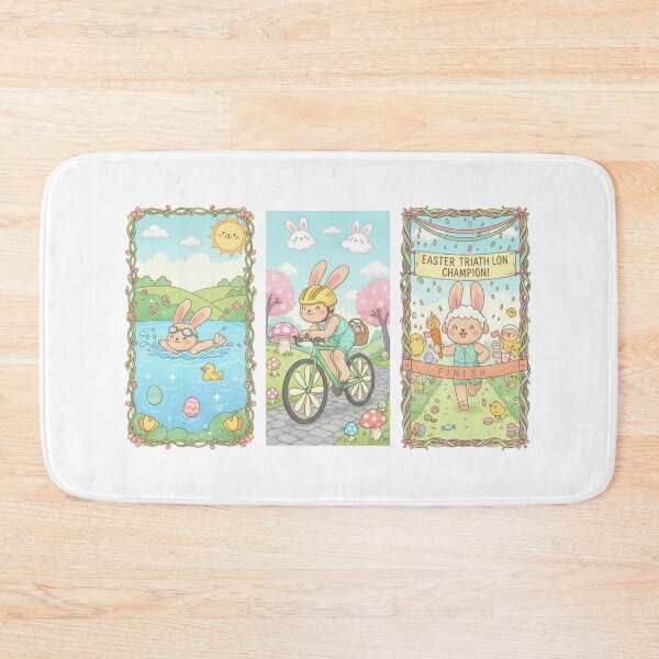 Item preview, Easter Triathlon Bunny - Swim Bike Run Athlete Rabbit designed and sold by LaurannaDesign.