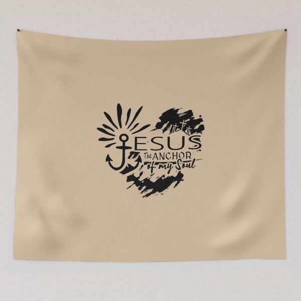 Item preview, Jesus The Anchor of My Soul – Hebrews 6:19 Christian Heart Cross Anchor Black Design  designed and sold by ZechJohnRB.