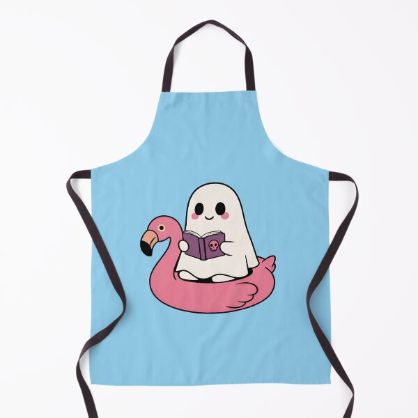 Item preview, Cute Ghost Reading on Pink Flamingo Float designed and sold by stellacreates.