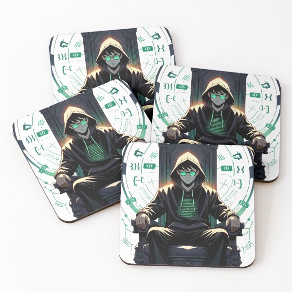 Item preview, Hooded Hacker in Control Chair designed and sold by RØNI AI.