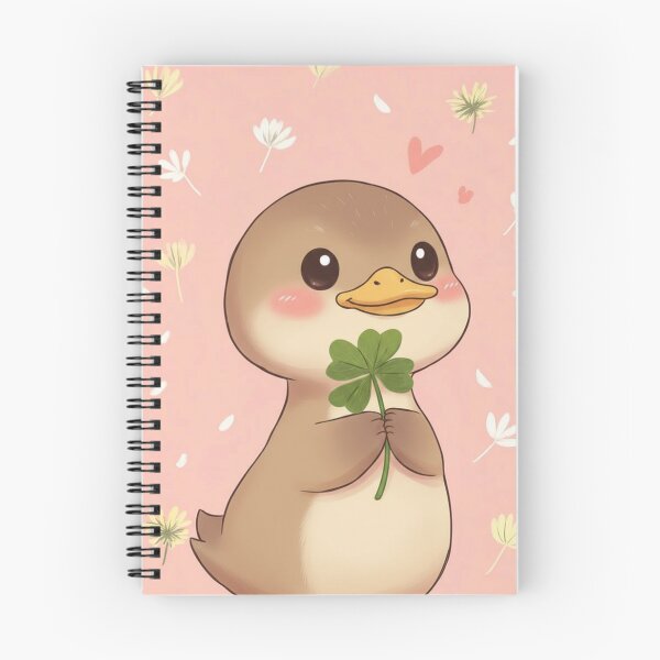 Item preview, Lucky Duck with Clover | Soft Kawaii Illustration designed and sold by HeyHas.