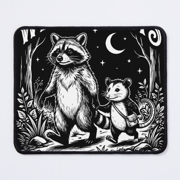 Item preview, Weird Aunts Build Character Raccoon Opossum Funny Woodland Art designed and sold by VGAfanatic.