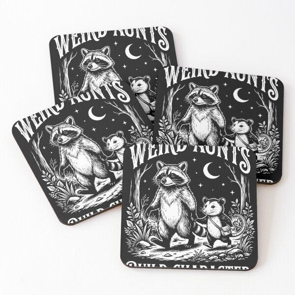Item preview, Weird Aunts Build Character Raccoon Opossum Funny Woodland Art designed and sold by VGAfanatic.