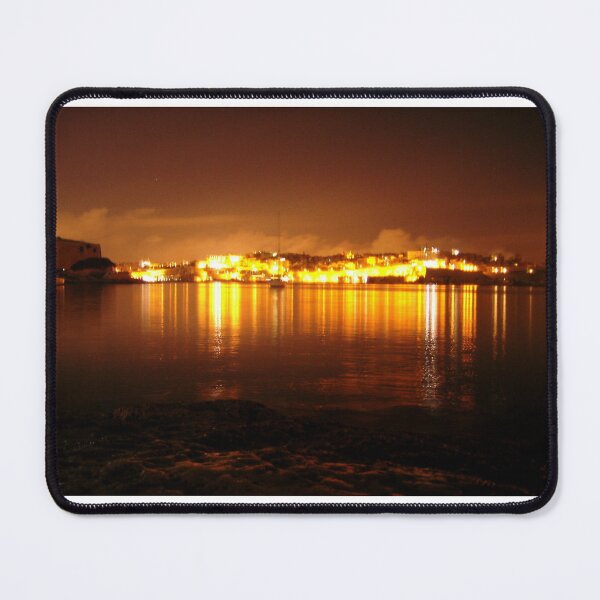 Item preview, Nighttime Harbor Cityscape With Golden Lights Reflected On Calm Waterfront designed and sold by Nmallia.