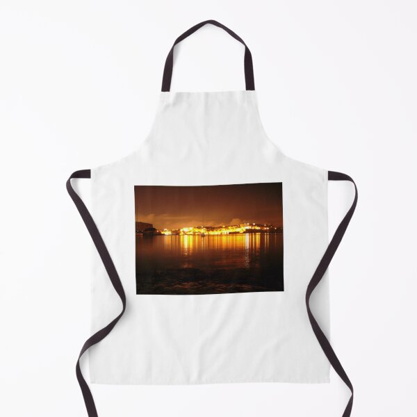 Item preview, Nighttime Harbor Cityscape With Golden Lights Reflected On Calm Waterfront designed and sold by Nmallia.
