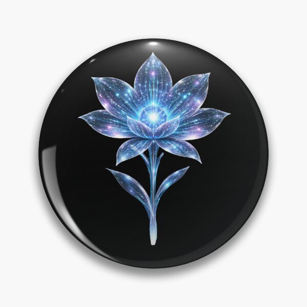 Item preview, Data Bloom Alpha – Cosmic Tech Flower in Blue/Purple with Light Core (Sci-Fi Floral Design) designed and sold by slinsish.