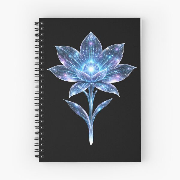 Item preview, Data Bloom Alpha – Cosmic Tech Flower in Blue/Purple with Light Core (Sci-Fi Floral Design) designed and sold by slinsish.