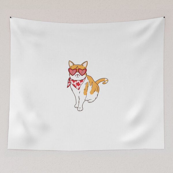 Item preview, Cool Ginger Cat with Heart Sunglasses designed and sold by BorowskiLab.
