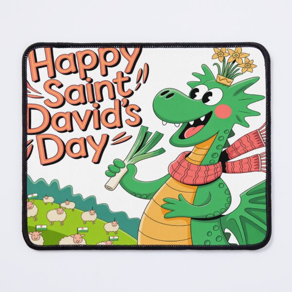 Item preview, Happy St David's Day Cute Green Welsh Dragon designed and sold by Midnight Veil Designs.