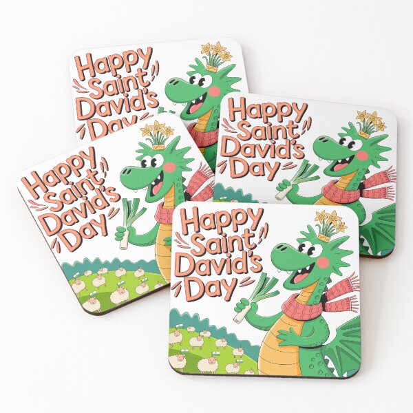 Item preview, Happy St David's Day Cute Green Welsh Dragon designed and sold by Midnight Veil Designs.
