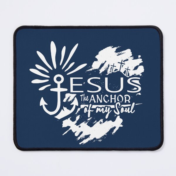 Item preview, Jesus The Anchor of My Soul – Hebrews 6:19 Christian Heart Cross Anchor White Design designed and sold by ZechJohnRB.
