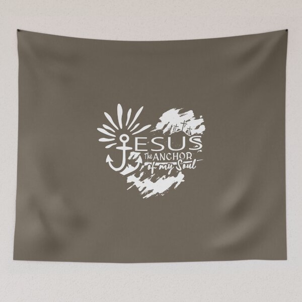 Item preview, Jesus The Anchor of My Soul – Hebrews 6:19 Christian Heart Cross Anchor White Design  designed and sold by ZechJohnRB.